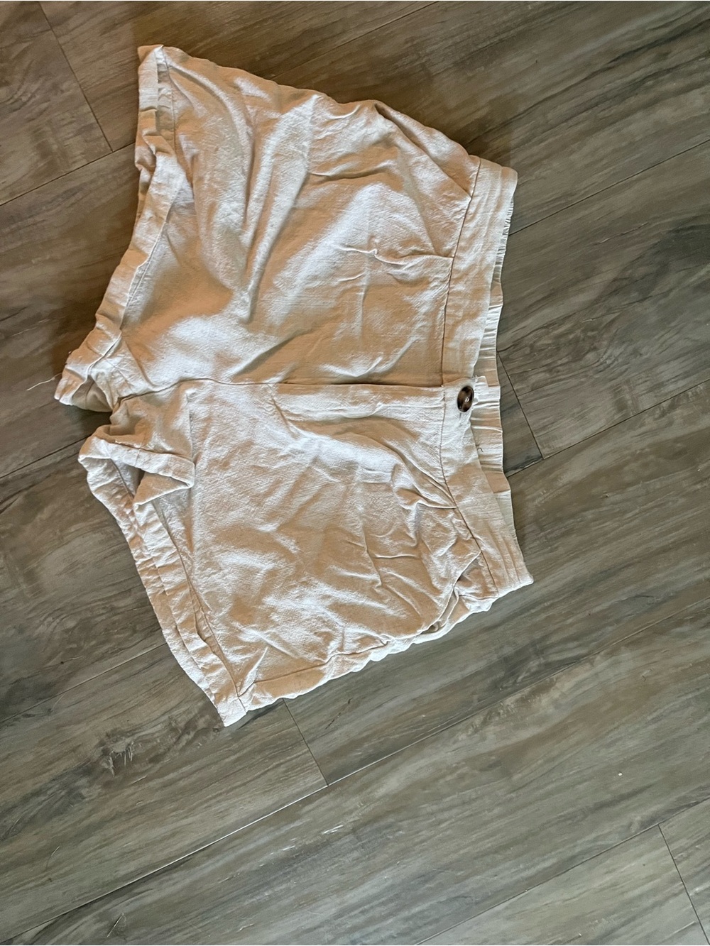 Molly Bracken Ivory High-Waist Linen-Blend Shorts